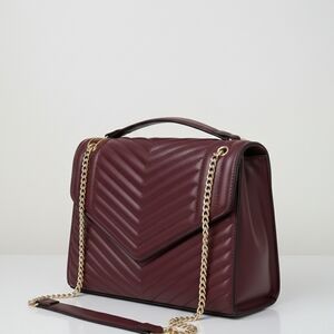 Elegant Burgundy Quilted Handbag